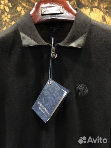 Stefano Ricci трикотажное поло чёрное