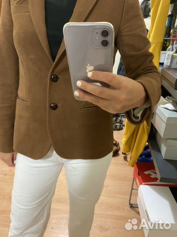 Пиджак Massimo dutti с замшевыми заплатками на лок