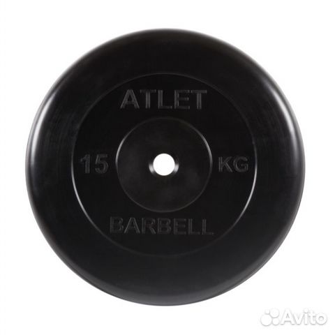 Диски Обрезиненные 15 кг Barbell Atlet
