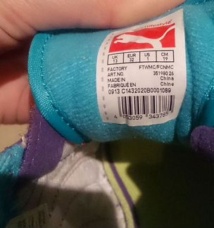 Детские кроссовки puma на липучке