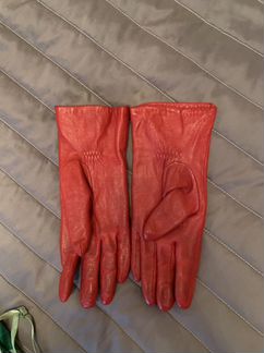 Красные кожаные Перчатки