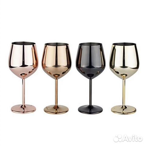 Бокалы из металла для вина, 500мл/4цвета