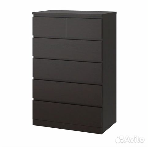 Malm мальм комод с 6 ящиками белый 80x123 см