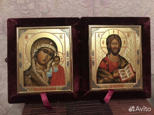 Икона складень бархатный 18*20