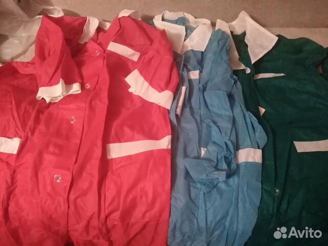 Халаты рабочие, спецодежда, цветные