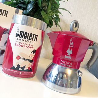 Гейзерная кофеварка Bialetti induction red