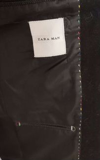 Мужской пиджак приталенный черный Zara р.50
