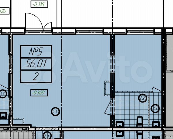 Свободного назначения, 56.5 м²