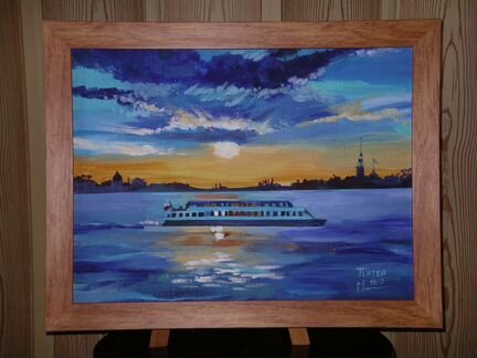 Картина - Закат на Неве