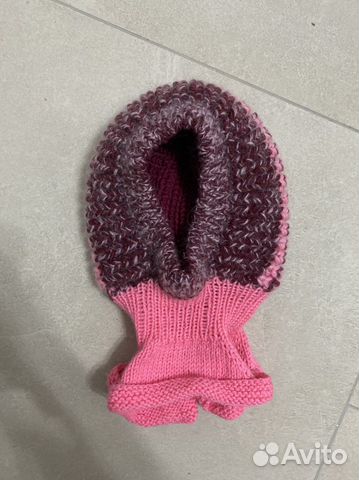 Шапка шлем детская вязаная