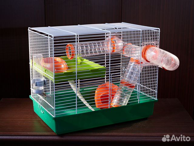Двухэтажная клетка с трубами для хомяка хомяков