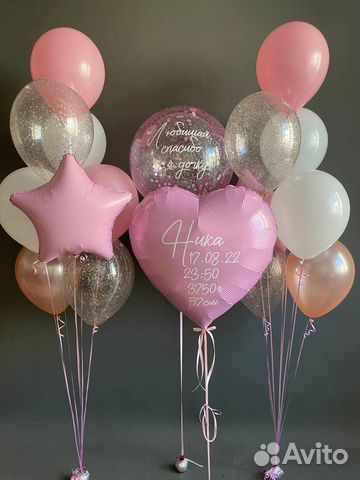 Гелиевые шары Воздушные шары на выписку из роддома