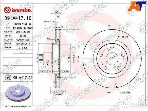 Диск тормозной toyota prius