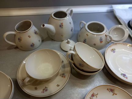 Элементы чайного сервиза СССР Песочное 1962г