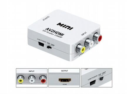 Переходник AV(3RCA) на hdmi (Up Scaler)