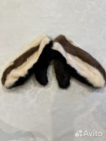 Норковые варежки новые