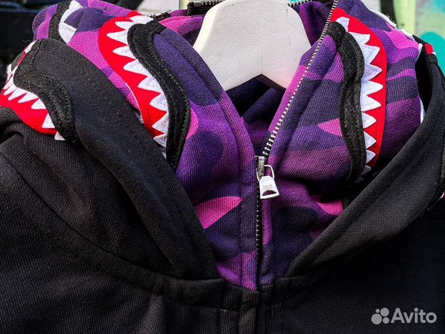 Худи Bape Full Zip Black Purple