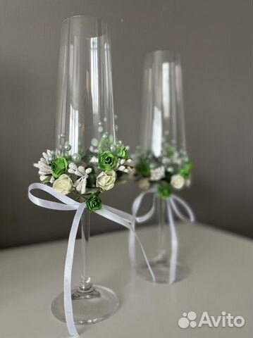 Свадебные бокалы ручной работы