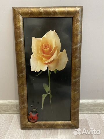 Фотопостер с розой в раме