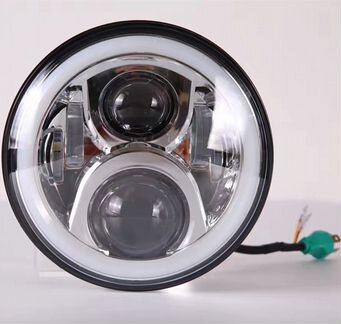 Линза 7 дюймов LED хромированная