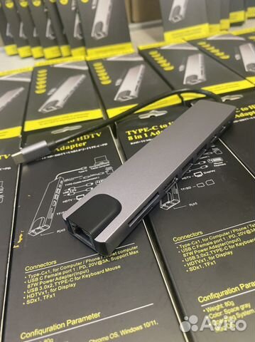 Хаб Док станция type-c для ноутбуков Новая