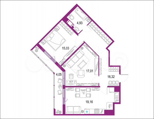 2-к. квартира, 76,8 м², 22/22 эт.