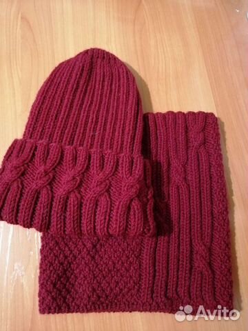 Комплект шапка и снуд женский