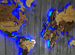 Карта мира из дерева, панно на стену