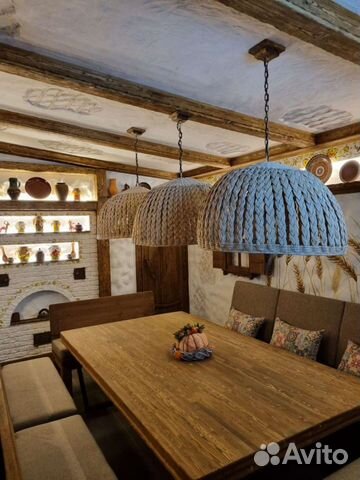 Плетеный абажур. Плафон. Люстра. Светильник