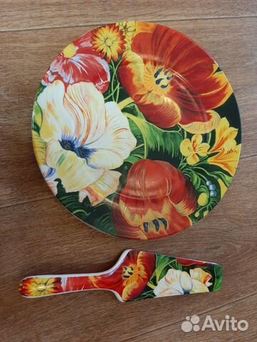 Блюдо тарелка для торта с лопаткой