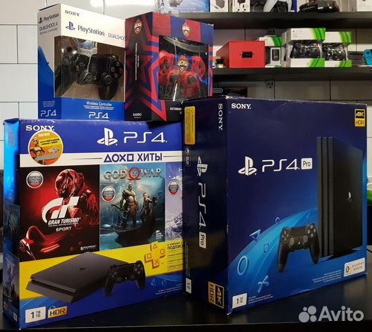 PS 4 PRO/Slim + 2 джойстика + гарантия