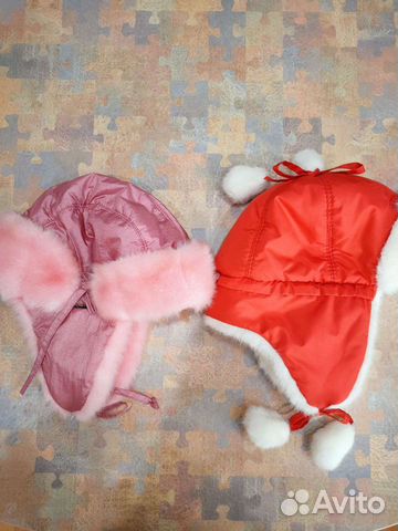 Шапка зимняя детская красная