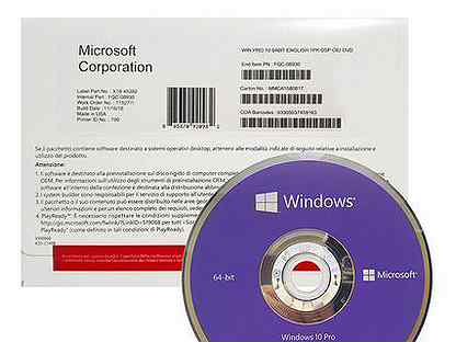 Windows 10 Pro Professional OEM конверт