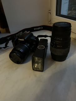 Фотоаппарат Canon 450D + 2 объектива + вспышка