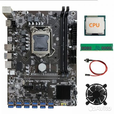 Материнская плата BTC b250c на 12 карт майнинг