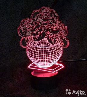 Светильник 3D Цветы