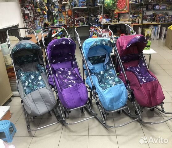 Санки-коляски Галактика 4е колеса Новые