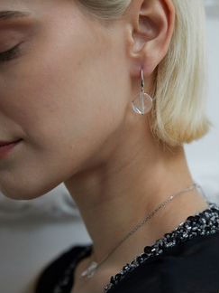 Серебряные серьги с кристаллами Swarovski