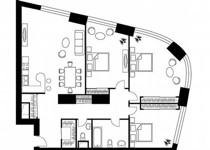 3-к квартира, 140.2 м², 18/56 эт.