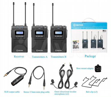 Двойной беспроводной микрофон Boya BY-WM8 PRO-K2