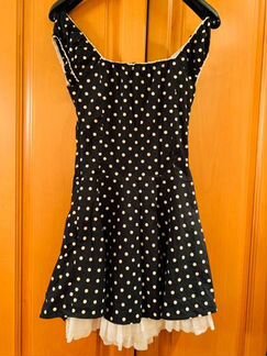 Платье в горошек хлопок XS