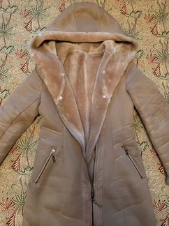 Дубленка бежевая