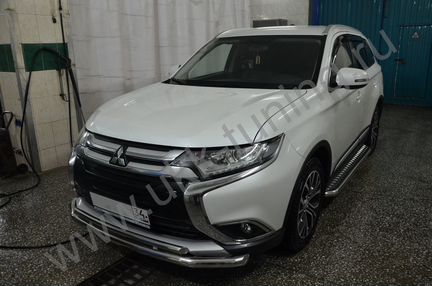 Защита переднего бампера Mitsubishi Outlander