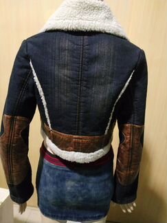 Куртка укороченная джинсовая на меху