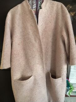 Пальто oversize нежно розового цвета