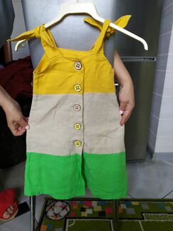 Платье-сарафан на девочку льняное