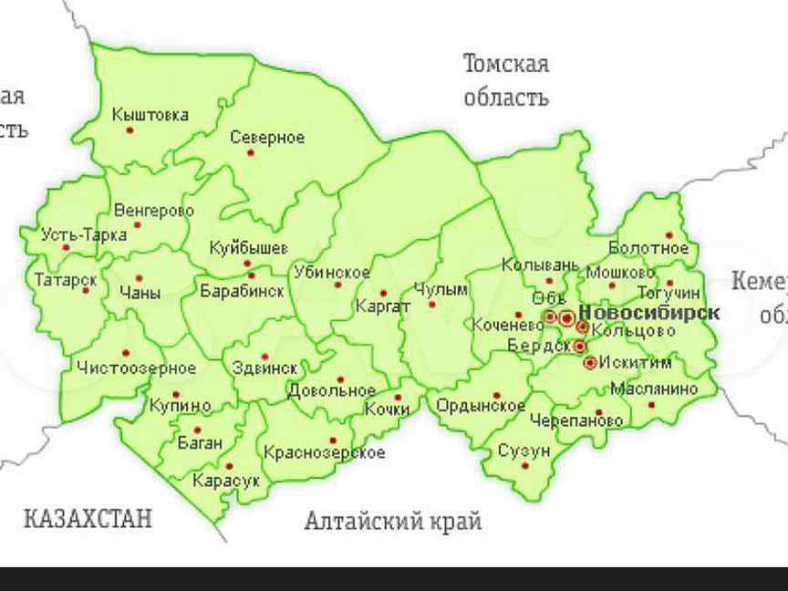 Контурная карта новосибирской области с районами