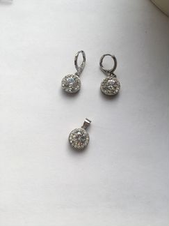 Серьги+кулон
