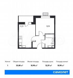 1-к квартира, 33.1 м², 12/13 эт.