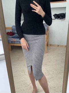 Юбка миди серая Zara